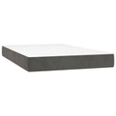 vidaXL sötétszürke bársony rugós és LED-es ágy matraccal 120x200 cm
