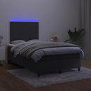 vidaXL fekete bársony rugós és LED-es ágy matraccal 120x200 cm