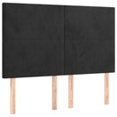 vidaXL fekete bársony rugós és LED-es ágy matraccal 140x200 cm