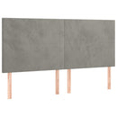 vidaXL világosszürke bársony rugós és LED-es ágy matraccal 160x200 cm