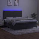 vidaXL sötétszürke bársony rugós és LED-es ágy matraccal 160x200 cm