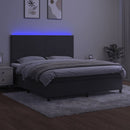 vidaXL sötétszürke bársony rugós és LED-es ágy matraccal 180x200 cm
