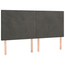 vidaXL sötétszürke bársony rugós és LED-es ágy matraccal 180x200 cm