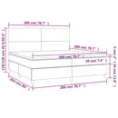 vidaXL világosszürke bársony rugós és LED-es ágy matraccal 200x200 cm