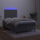 vidaXL sötétszürke bársony rugós és LED-es ágy matraccal 120x200 cm