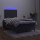 vidaXL fekete bársony rugós és LED-es ágy matraccal 120x200 cm