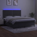 vidaXL sötétszürke bársony rugós és LED-es ágy matraccal 160x200 cm