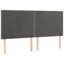 vidaXL sötétszürke bársony rugós és LED-es ágy matraccal 160x200 cm