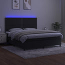 vidaXL fekete bársony rugós és LED-es ágy matraccal 160x200 cm