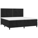 vidaXL fekete bársony rugós és LED-es ágy matraccal 200x200 cm