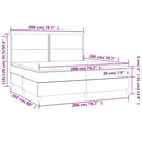 vidaXL sötétzöld bársony rugós és LED-es ágy matraccal 200x200 cm