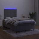 vidaXL sötétszürke bársony rugós és LED-es ágy matraccal 120x200 cm
