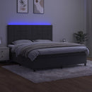 vidaXL sötétszürke bársony rugós és LED-es ágy matraccal 160x200 cm