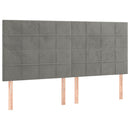 vidaXL világosszürke bársony rugós és LED-es ágy matraccal 180x200 cm