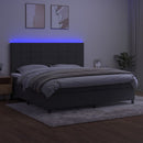 vidaXL sötétszürke bársony rugós és LED-es ágy matraccal 200x200 cm