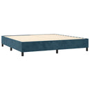 vidaXL sötétkék bársony rugós és LED-es ágy matraccal 200x200 cm