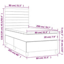 vidaXL sötétzöld bársony rugós és LED-es ágy matraccal 80 x 200 cm