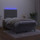 vidaXL sötétszürke bársony rugós és LED-es ágy matraccal 120x200 cm