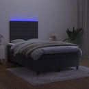 vidaXL fekete bársony rugós és LED-es ágy matraccal 120x200 cm