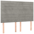 vidaXL világosszürke bársony rugós és LED-es ágy matraccal 140x190 cm