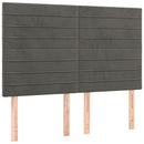 vidaXL sötétszürke bársony rugós és LED-es ágy matraccal 140x190 cm