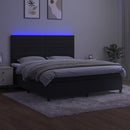 vidaXL fekete bársony rugós és LED-es ágy matraccal 160x200 cm
