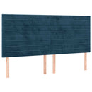 vidaXL sötétkék bársony rugós és LED-es ágy matraccal 160x200 cm