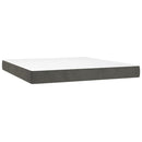 vidaXL sötétszürke bársony rugós és LED-es ágy matraccal 180x200 cm