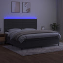 vidaXL sötétszürke bársony rugós és LED-es ágy matraccal 200x200 cm
