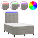 vidaXL világosszürke bársony rugós és LED-es ágy matraccal 120x200 cm