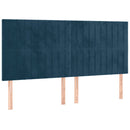 vidaXL sötétkék bársony rugós és LED-es ágy matraccal 180x200 cm