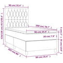 vidaXL sötétzöld bársony rugós és LED-es ágy matraccal 90x200 cm