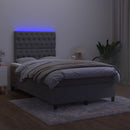 vidaXL sötétszürke bársony rugós és LED-es ágy matraccal 120x200 cm