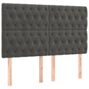vidaXL sötétszürke bársony rugós és LED-es ágy matraccal 160x200 cm