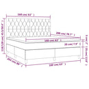 vidaXL sötétzöld bársony rugós és LED-es ágy matraccal 160x200 cm