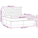vidaXL sötétkék bársony rugós és LED-es ágy matraccal 160x200 cm
