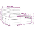 vidaXL sötétkék bársony rugós és LED-es ágy matraccal 200x200 cm