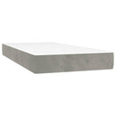 vidaXL világosszürke bársony rugós és LED-es ágy matraccal 90x190 cm