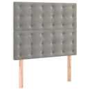 vidaXL világosszürke bársony rugós és LED-es ágy matraccal 90x190 cm