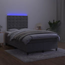 vidaXL sötétszürke bársony rugós és LED-es ágy matraccal 120x200 cm
