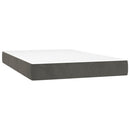vidaXL sötétszürke bársony rugós és LED-es ágy matraccal 120x200 cm