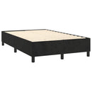 vidaXL fekete bársony rugós és LED-es ágy matraccal 120x200 cm