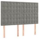 vidaXL világosszürke bársony rugós és LED-es ágy matraccal 140x190 cm