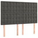 vidaXL sötétszürke bársony rugós és LED-es ágy matraccal 140x190 cm