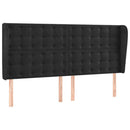 vidaXL fekete bársony rugós és LED-es ágy matraccal 160x200 cm