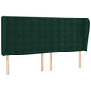 vidaXL sötétzöld bársony rugós és LED-es ágy matraccal 160x200 cm