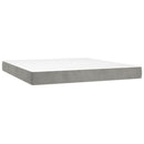 vidaXL világosszürke bársony rugós és LED-es ágy matraccal 180x200 cm