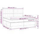 vidaXL sötétzöld bársony rugós és LED-es ágy matraccal 200x200 cm