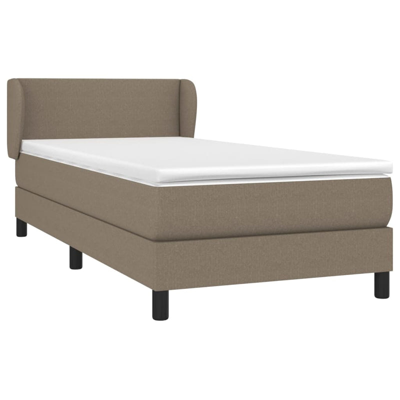 vidaXL tópszínű szövet rugós ágy matraccal 90 x 200 cm
