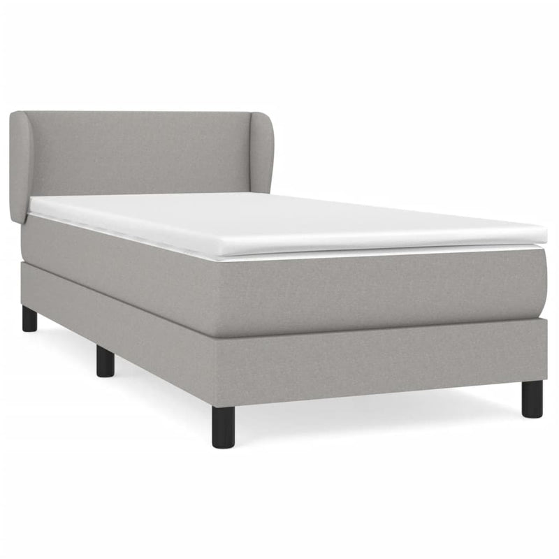 vidaXL világosszürke szövet rugós ágy matraccal 100 x 200 cm